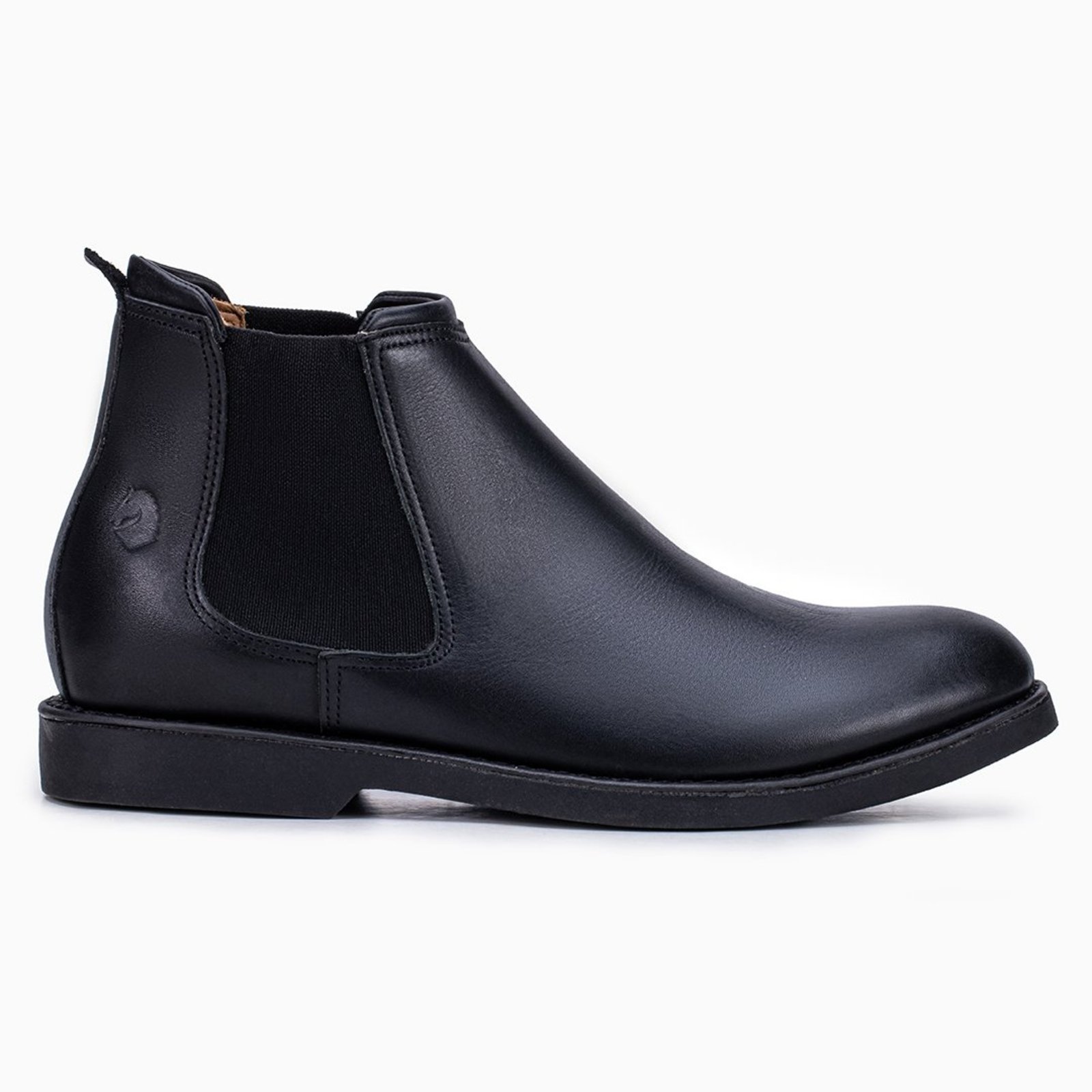 Bota Botina Masculina Country Miuzzi Couro Legítimo Com Calce Em Elástico Preta