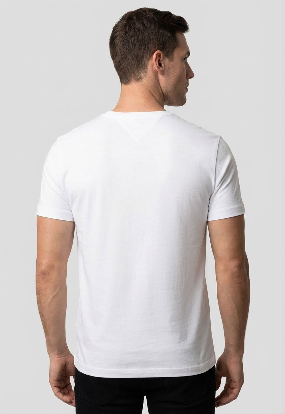 Vista 3 Camiseta Masculina Tommy Hilfiger Light Interlo Branca branco Tommy Hilfiger branco