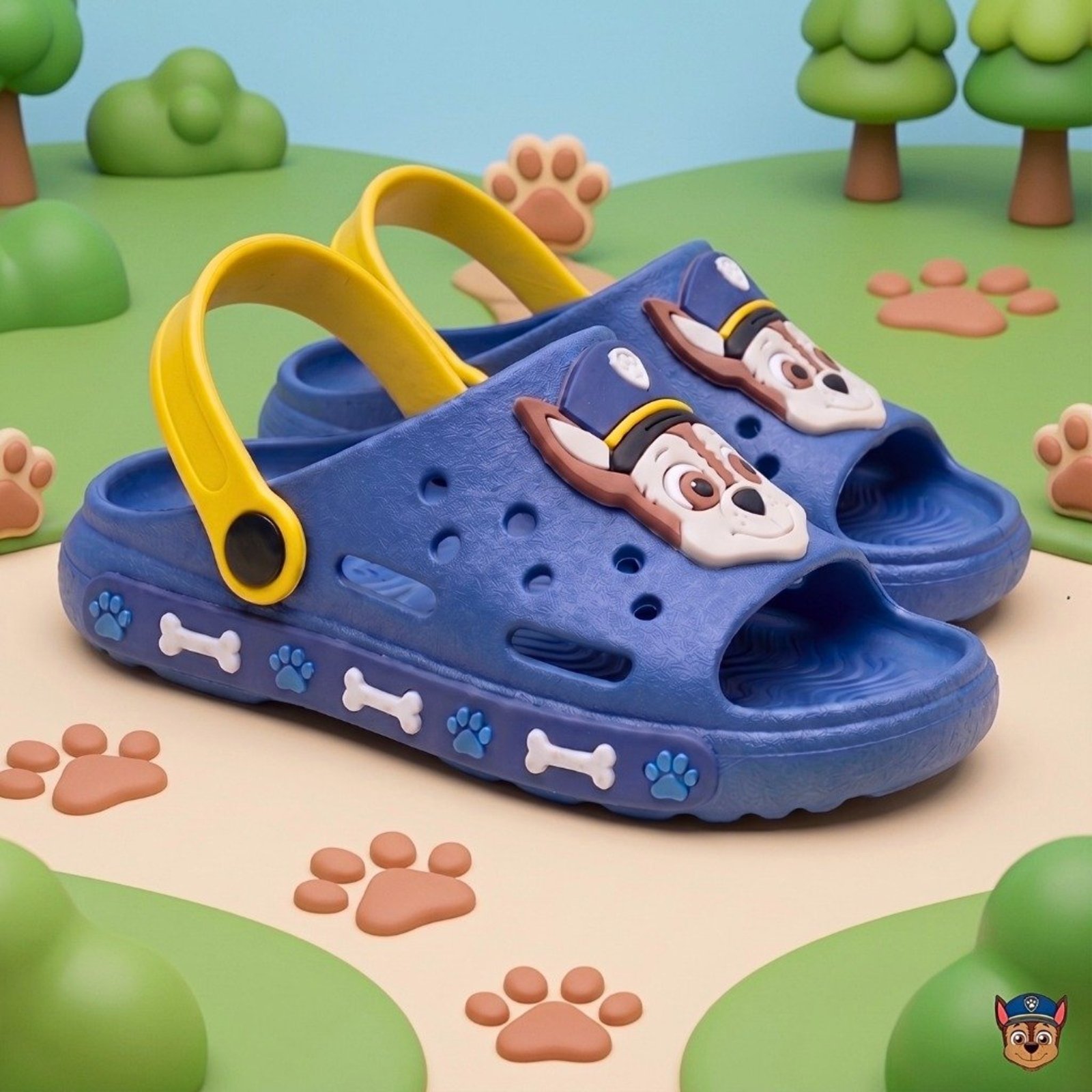 Infantil - Papete Slide Cachorrinho Policial Menino Confortável