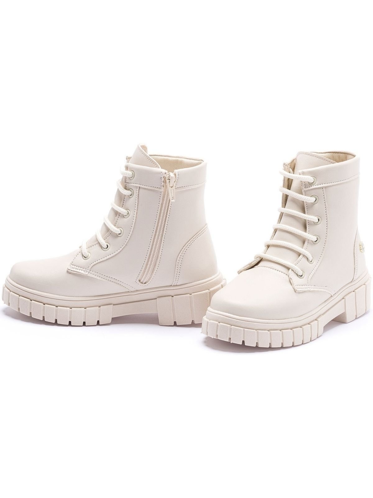 Vista 3 Infantil - Coturno Feminino Casual Menina Tininha Off White Tininha off-white white