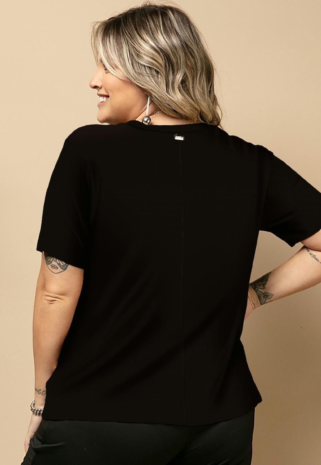 Vista 3 Blusa Com Mangas Curtas Quintess azul Quintess azul