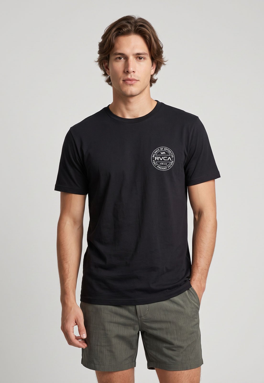 Camiseta Masculina RVCA Rise Cuts Preta