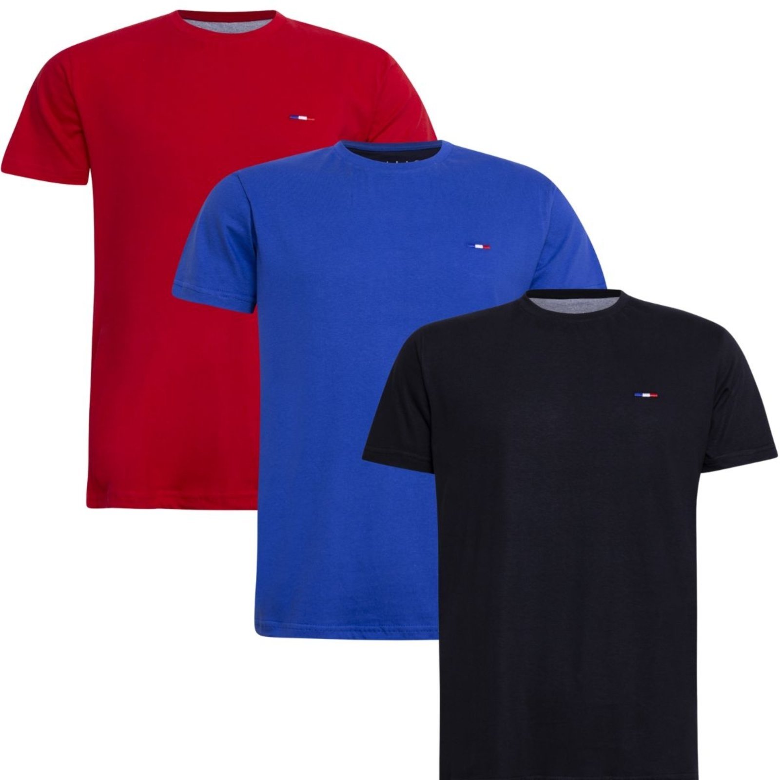 Kit 3 Peças Camisetas Vih Triny Básicas Masculina em Algodão Premium no Estilo Tommy Bordado França