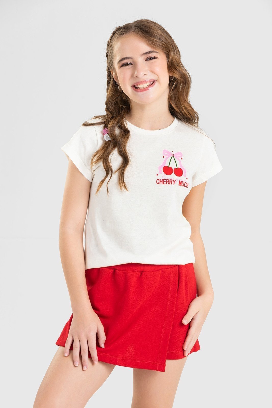 Infantil - Conjunto Juvenil Verão Feminino Cherry Much