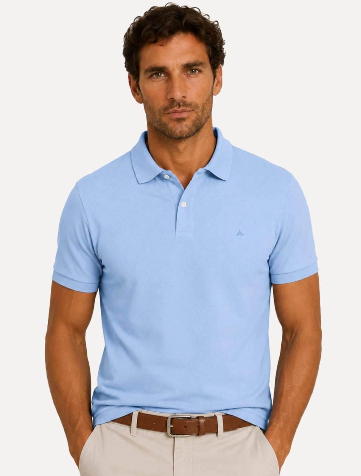 Polo Aramis Masculina Basic Piquet Mono Azul Pastel