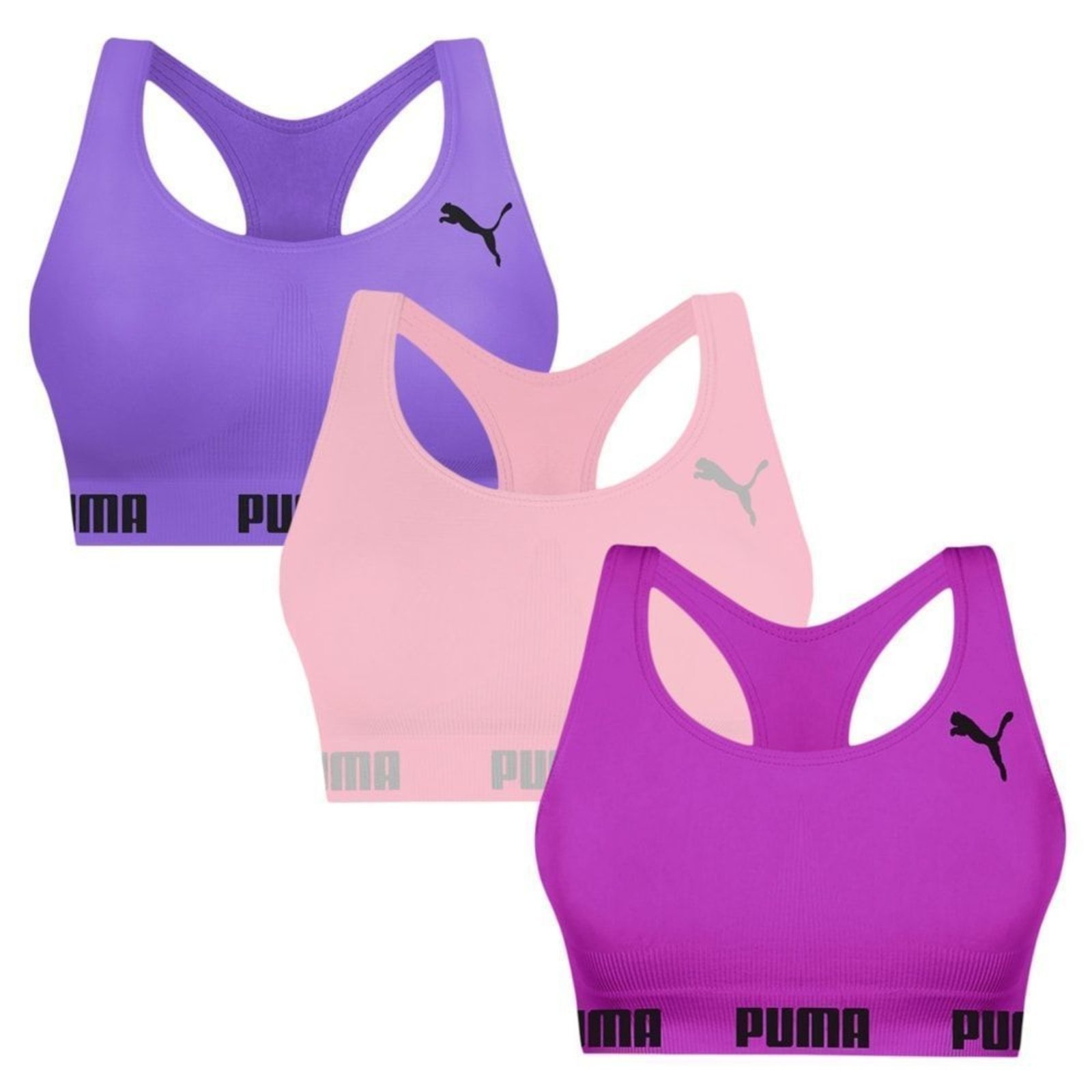Kit 3 Tops Puma Nadador Sem Costura Feminino – Rosa – puma