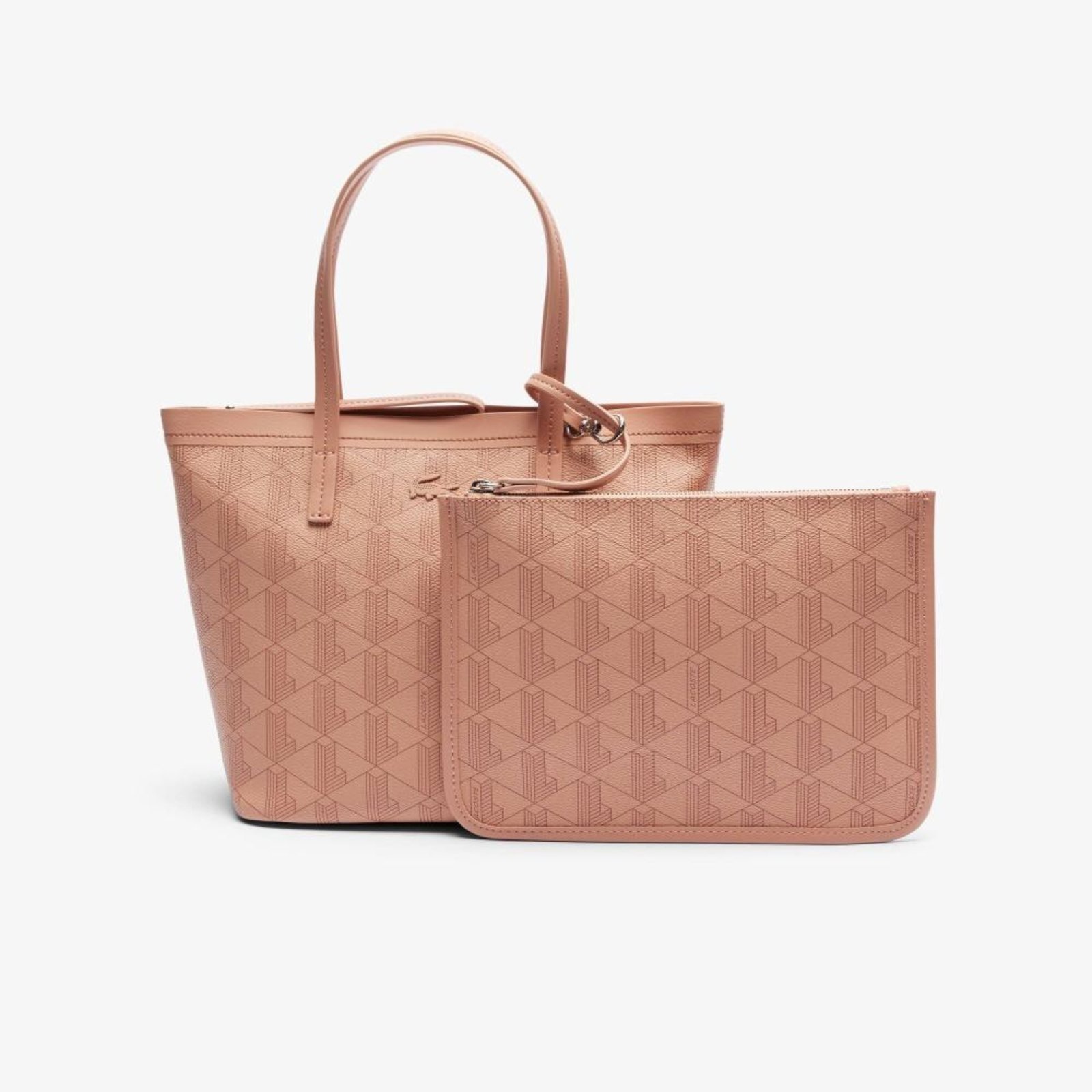 Bolsa Lacoste Tote Pequena Zely Granulada com Bolso Rosa