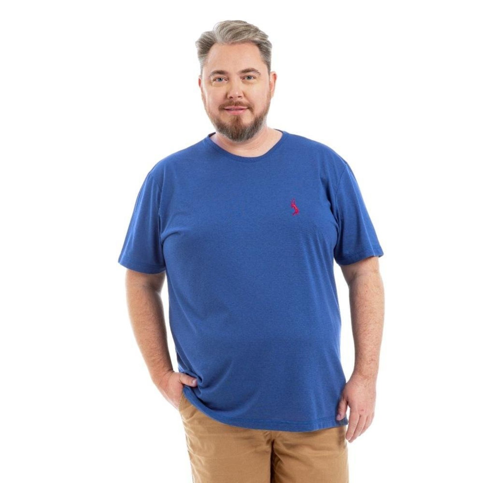 Camiseta Plus Size Básica Casual Masculina Confortável em Malha Leve