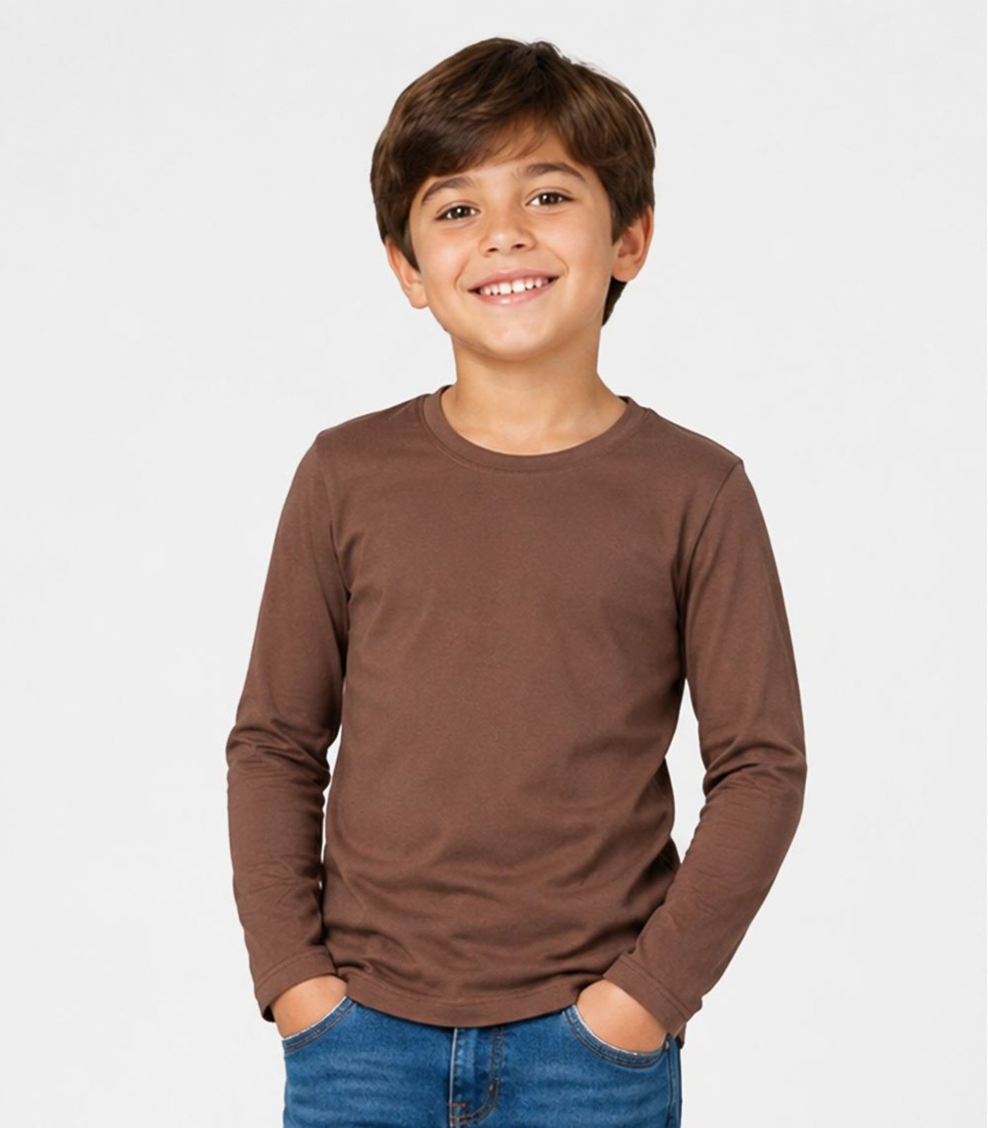 Camiseta Manga Longa Masculina Select Marrom