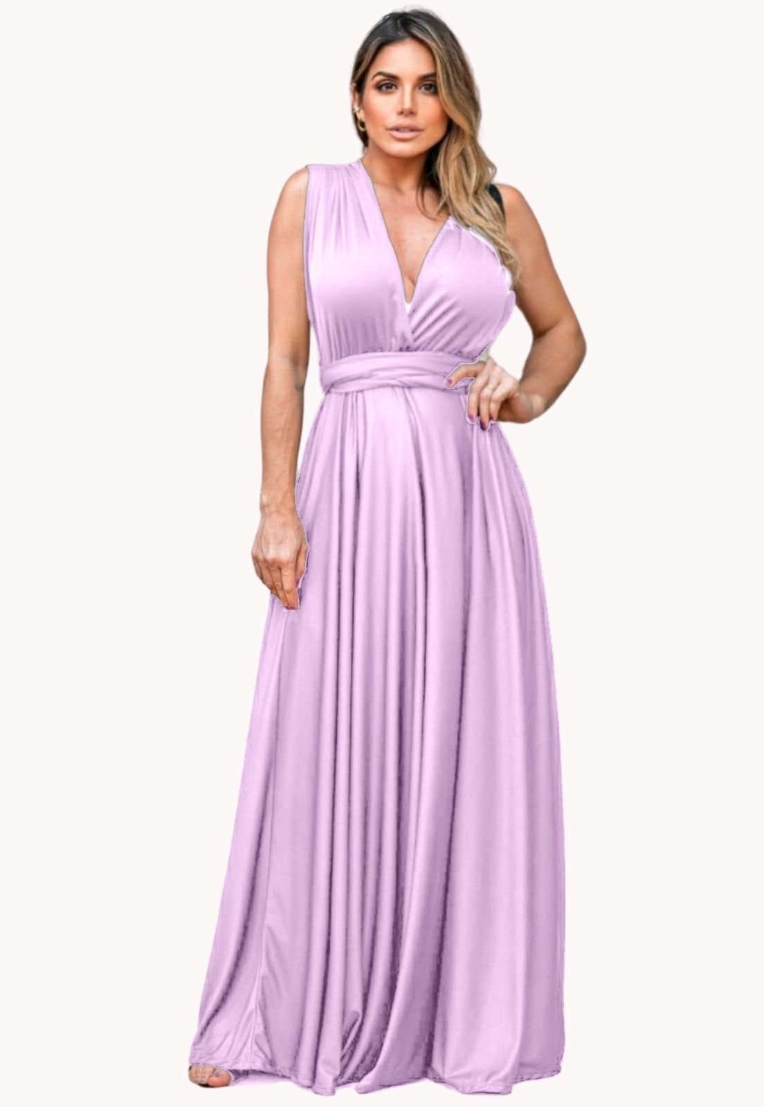 Vestido Longo De Festa Casamento Madrinha Multiformas Juquitiba Brasil Lilas