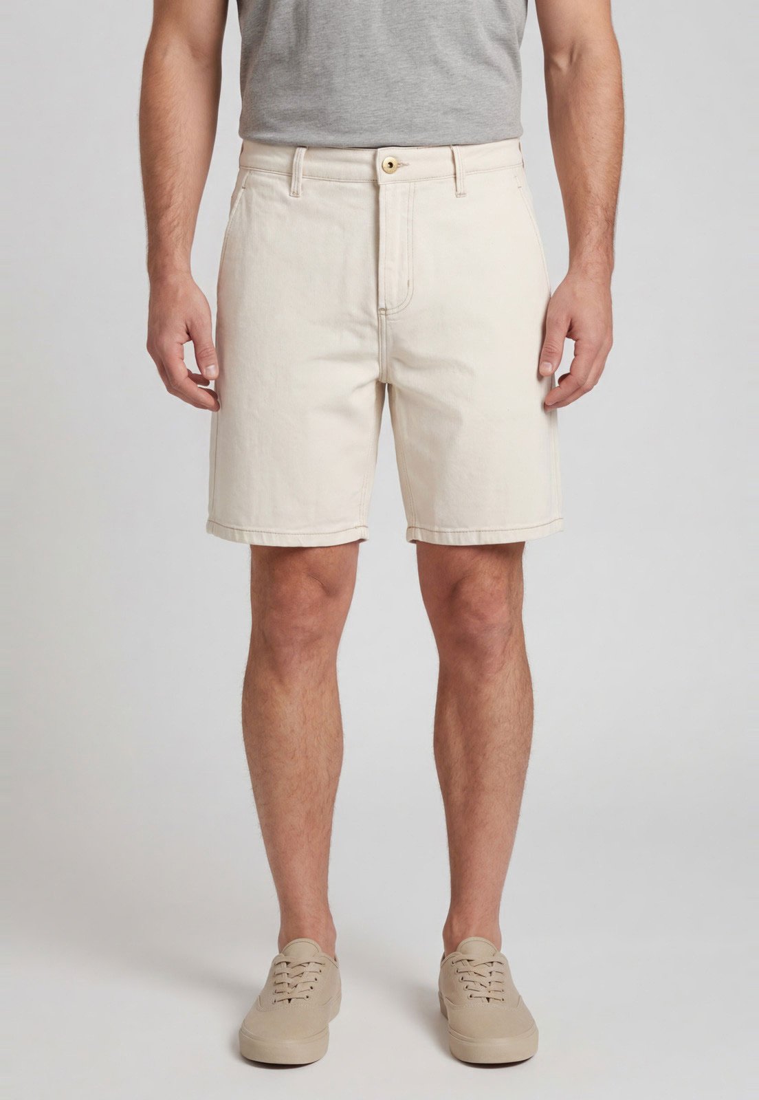 Short Masculino Forum Cintura Média Algodão Off White