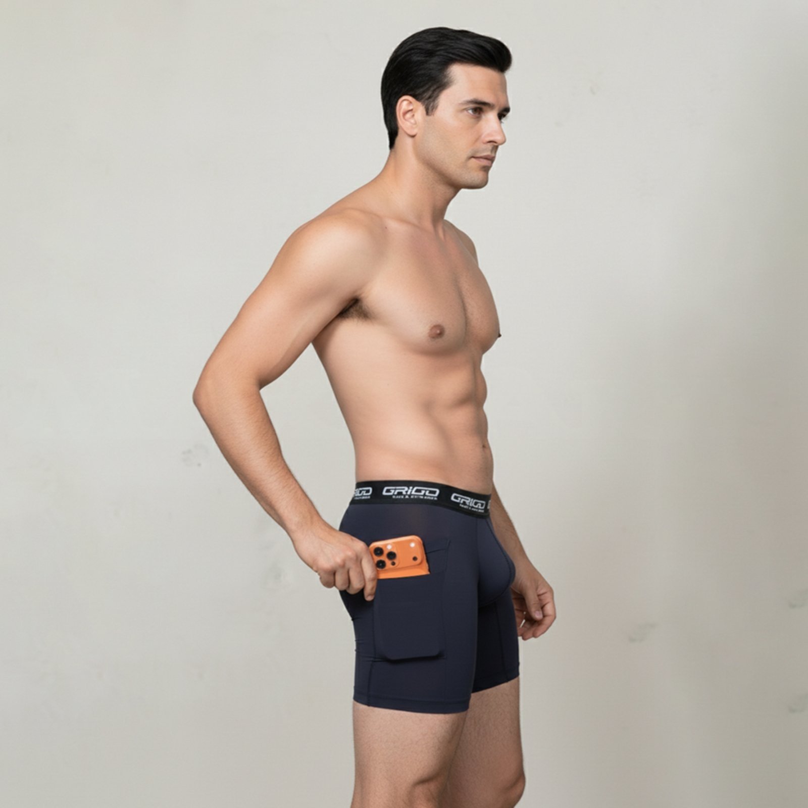 2x Cuecas Boxer Long Poliamida Com Bolso Treino Bike Esporte Preto