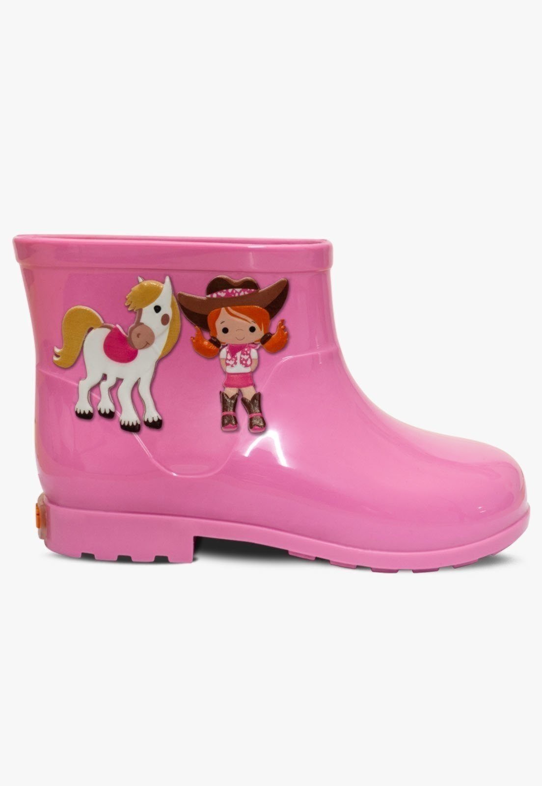 Vista 3 Infantil - Bota Galocha Cano Baixo Pópidi Menina Cowgirl Pópidí rosa