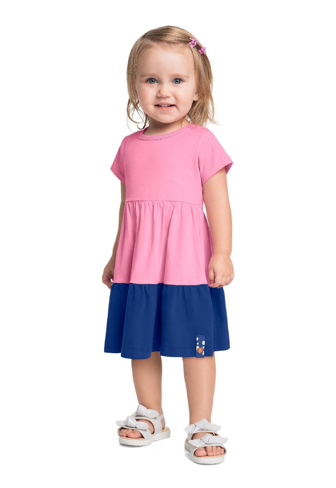 Infantil - Vestido em Meia Malha Bee Loop Rosa