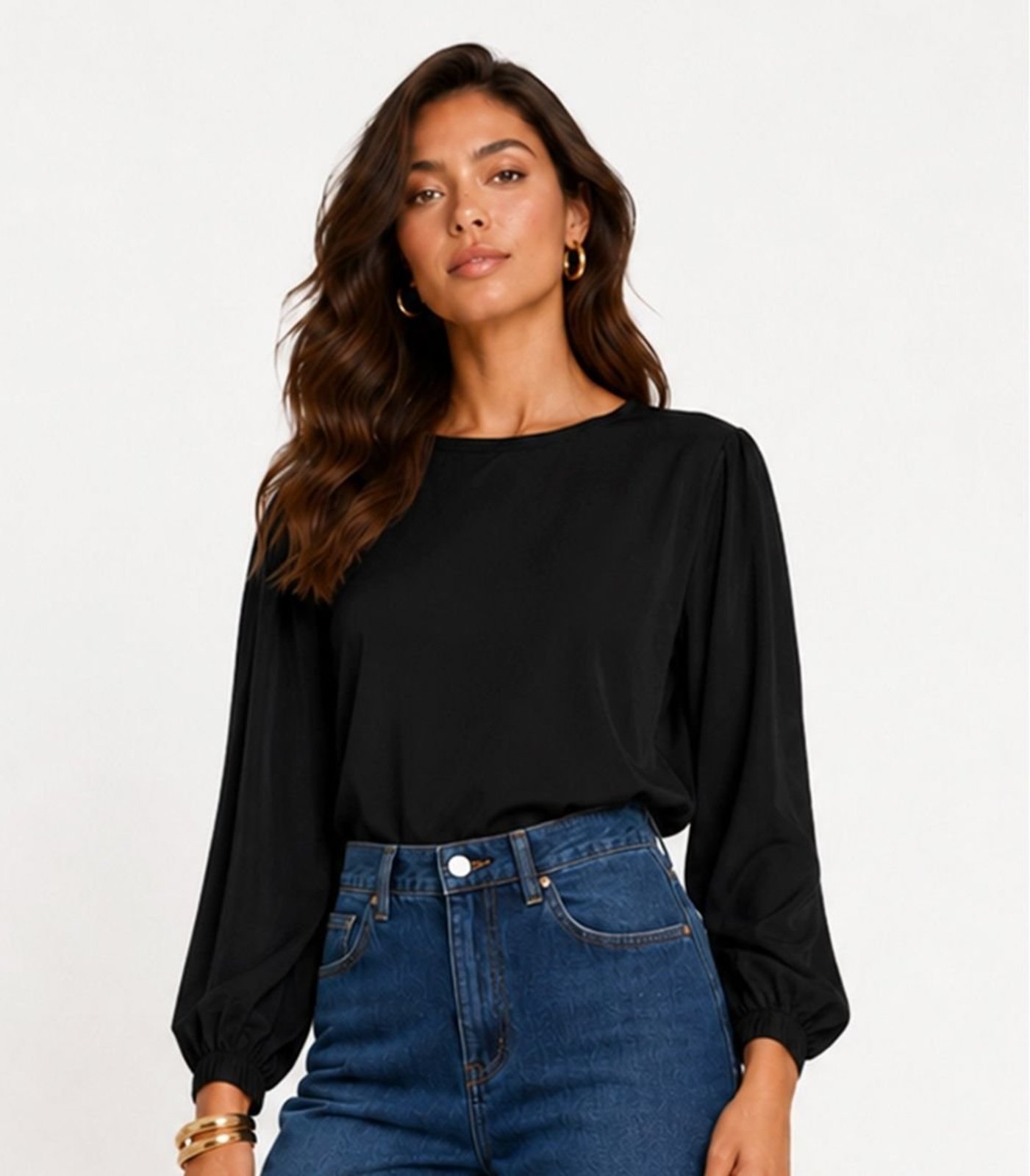 Blusão Feminino Em Sarja Bright Infinita Cor Preto