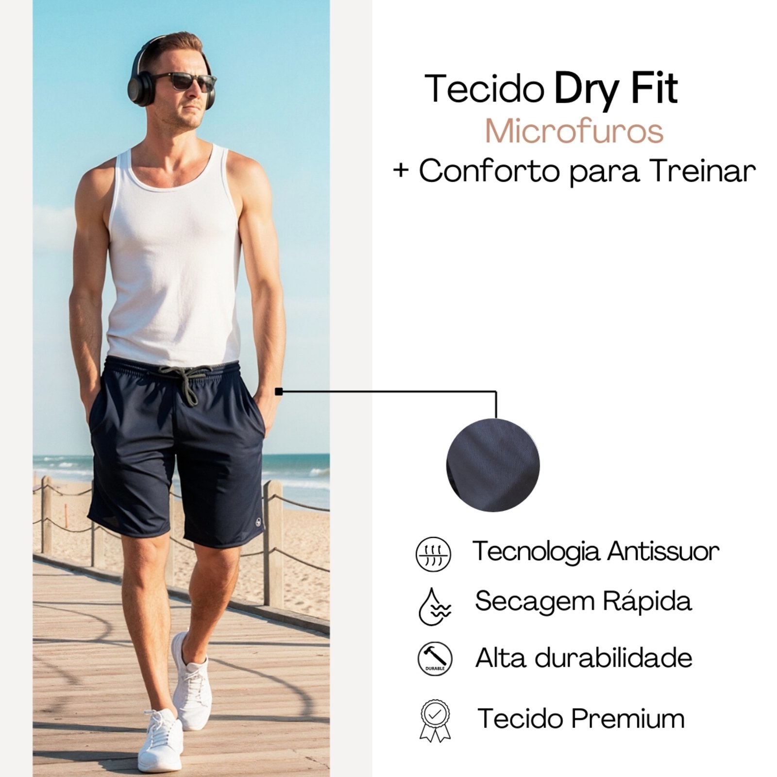 KIT 2 Bermuda Short Masculino Dry Fit KS Treino Academia Corrida