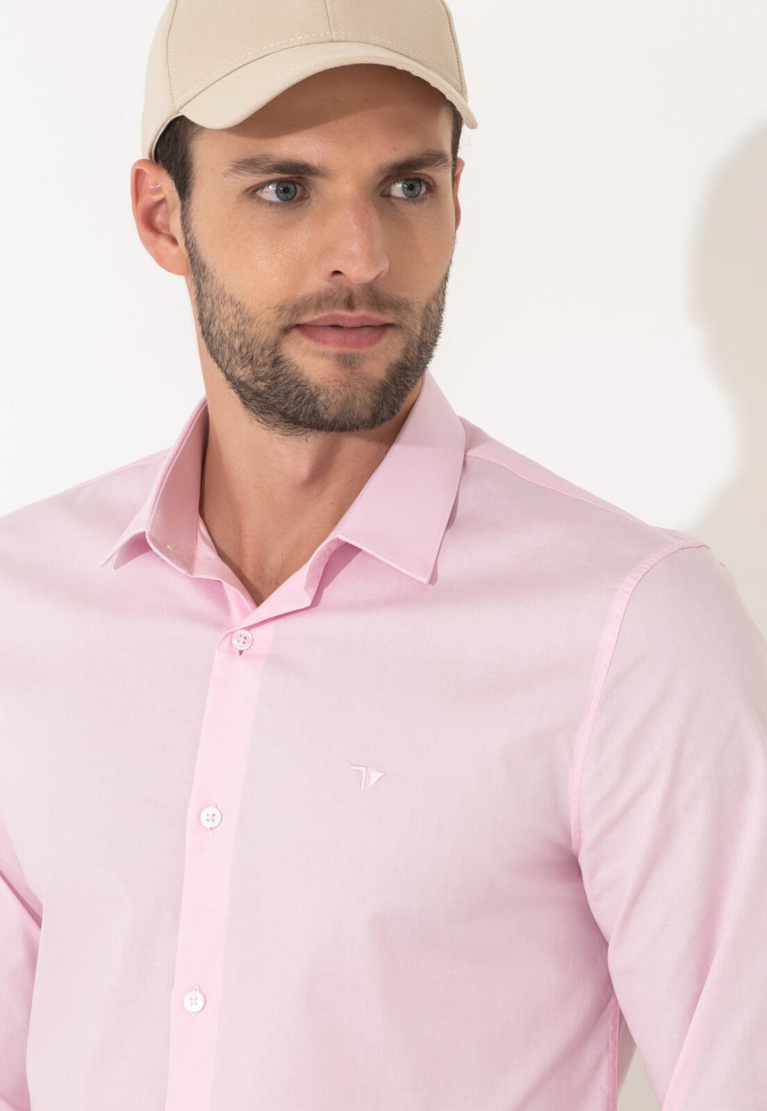 Camisa Traymon Manga Longa Slim Rosa