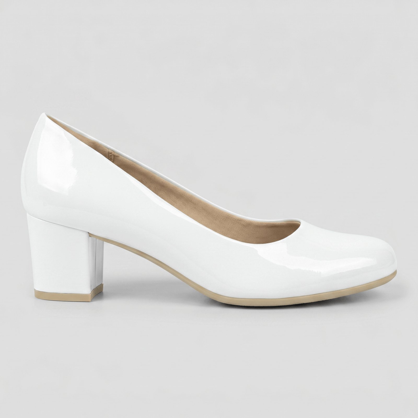 Scarpin Laura Salto Médio Branco