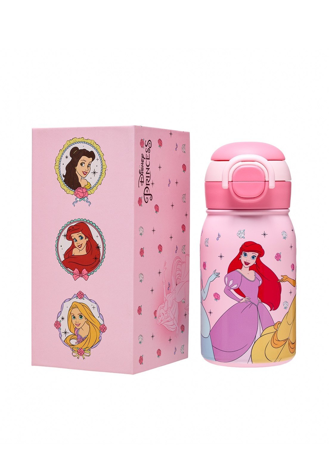 Infantil - Garrafa Disney Princesas Térmica Bocal Duplo Aço Inox 500ML
