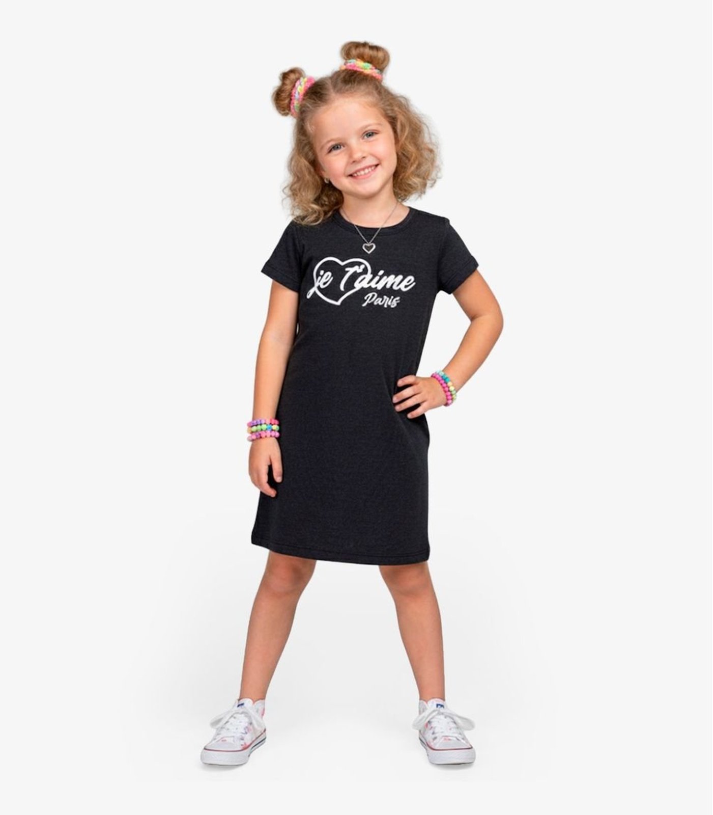 Infantil - Vestido Menina em Molecotton Select Preto