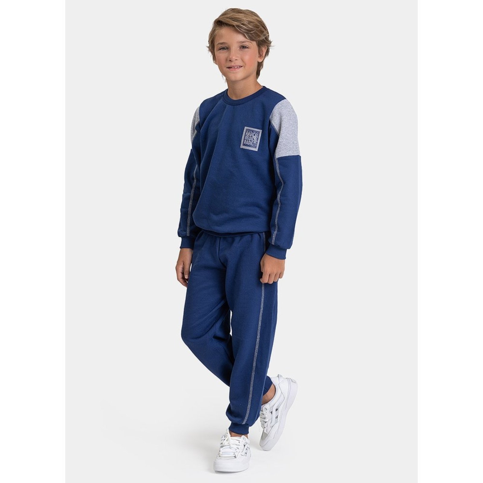 Infantil - Conjunto Inverno Menino Marinho Blusão e Calça com Detalhe Radical