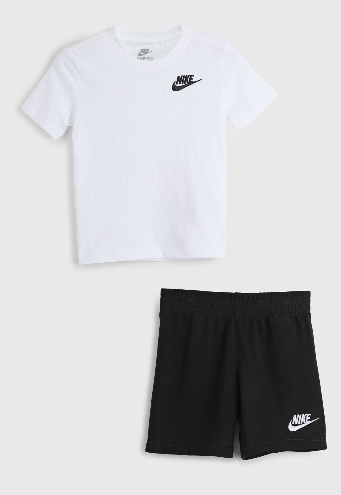 Vista 2 Infantil - Conjunto Curto Nike Camiseta Branca e Short Preto branco Nike branco