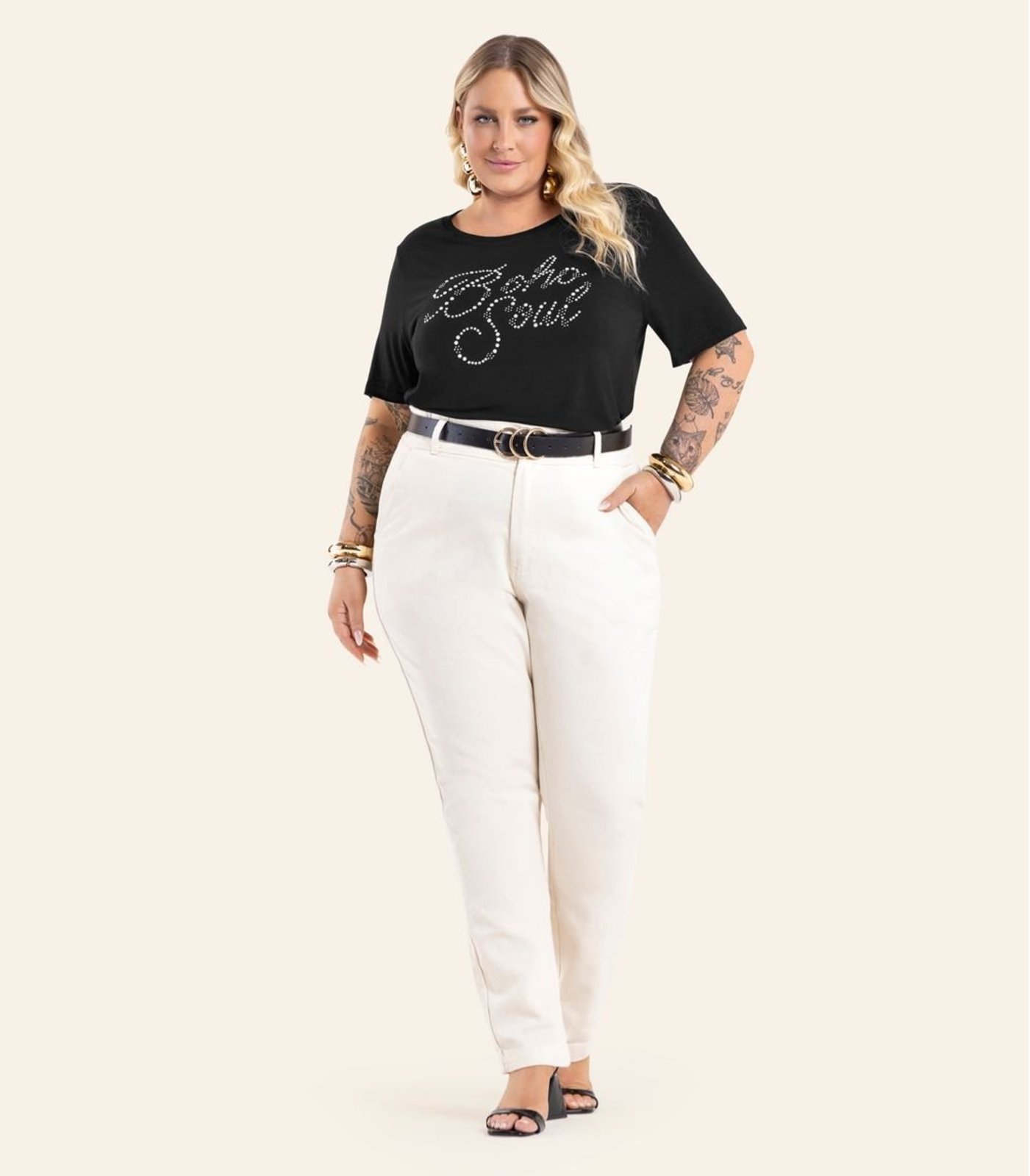 Blusa Feminina Manga Curta Secret Glam Preto
