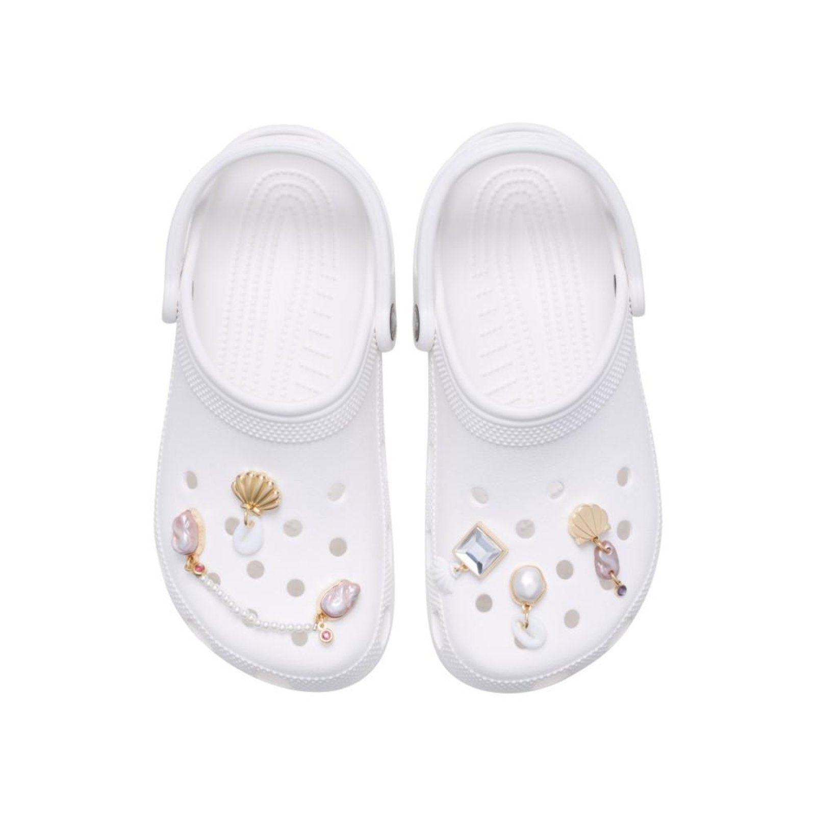 Vista 3 Infantil - Jibbitz™ Elevated Pearl Pack com 5 Peças Crocs branco
