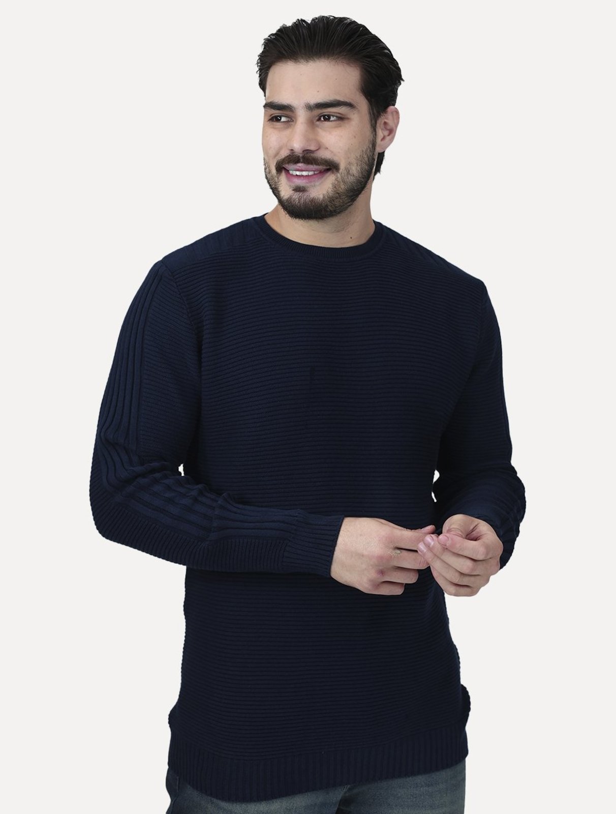 Suéter Dixen Masculino Tricot Straight Braids Azul Marinho