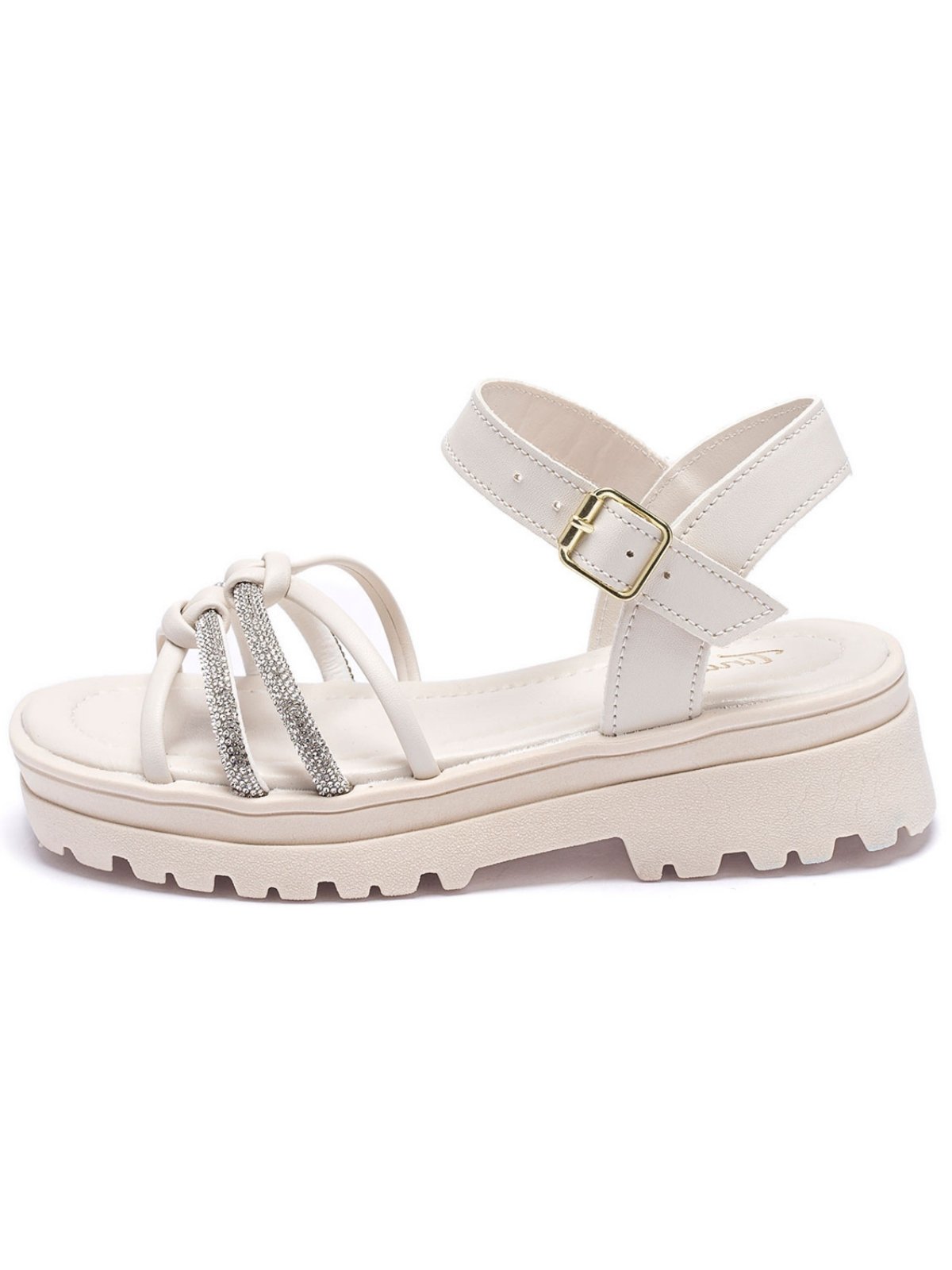 Infantil – Sandália Feminina Tininha Nó com Strass 42-023 Off White
