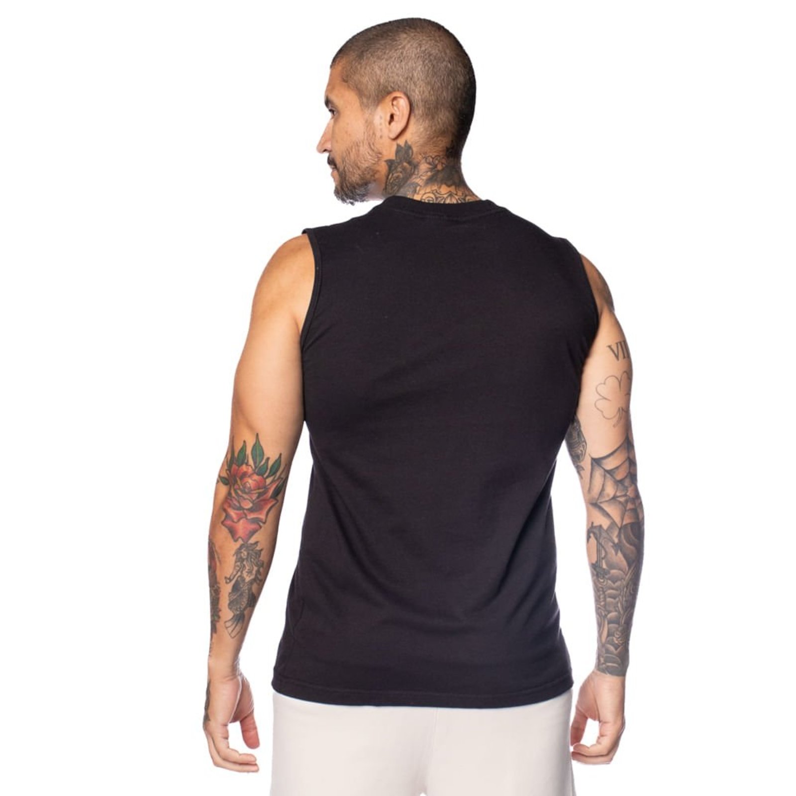 Vista 3 Regata Masculina Gangster Estampa Emborrachada preto Gangster preto
