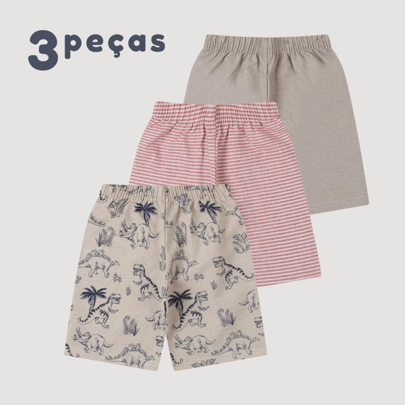 Vista 2 Infantil - Kit Bermudas /Juvenil Menino Alemara multicolorido Alemara multicolorido