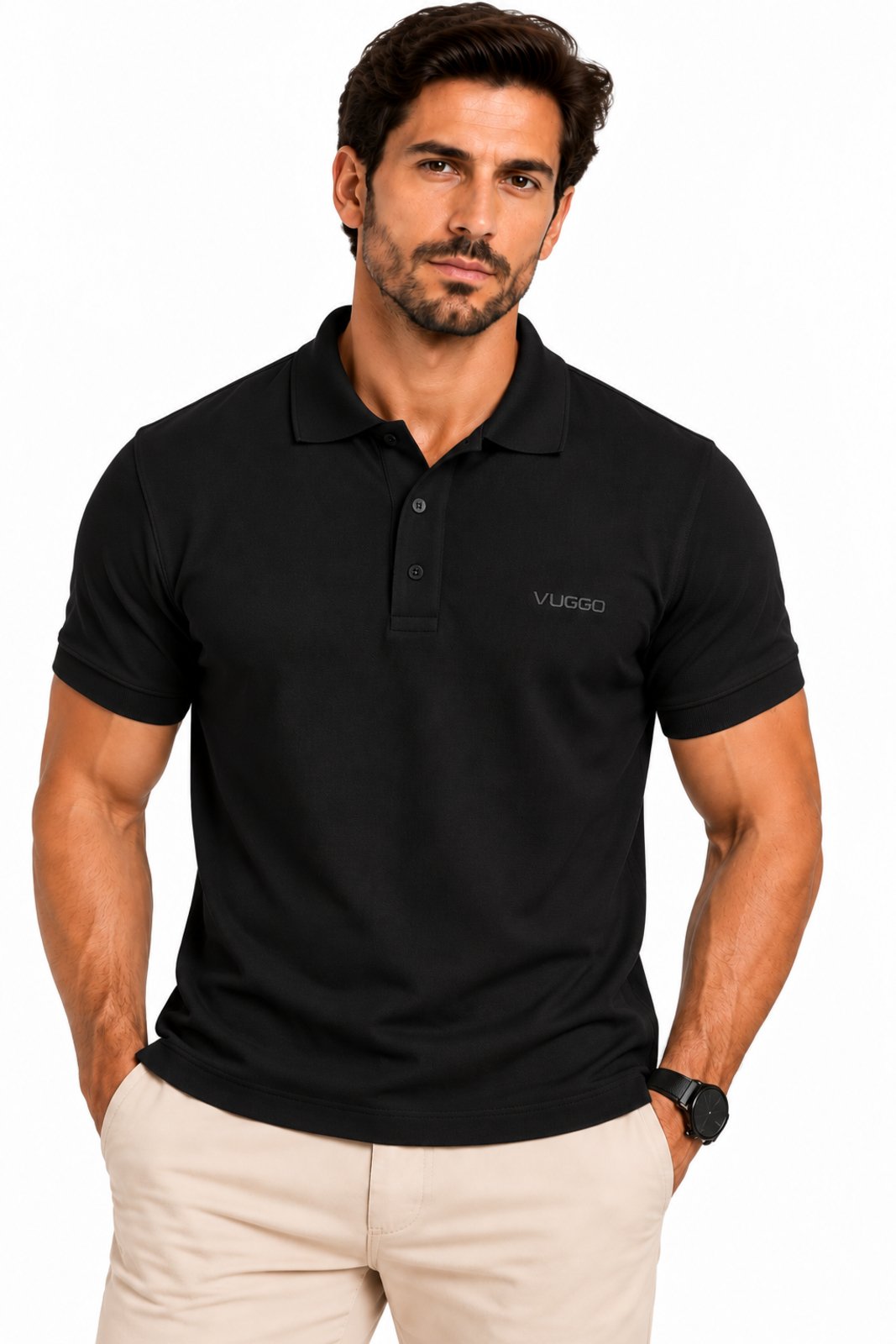 Camisa Polo Masculina D Bell Outlet Fashion Alassano Preto