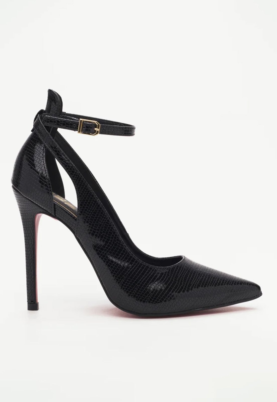 SAPATO LOLITA DI VALENTINI VERNIZ CROCO-SOLA VERMELHA