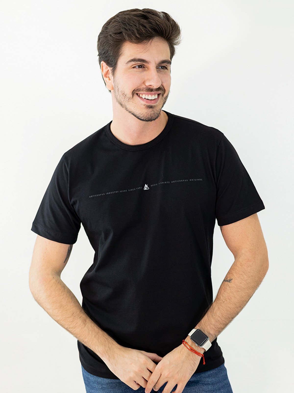 Camiseta Masculina Estampa Frase Frontal Algodão Anticorpus