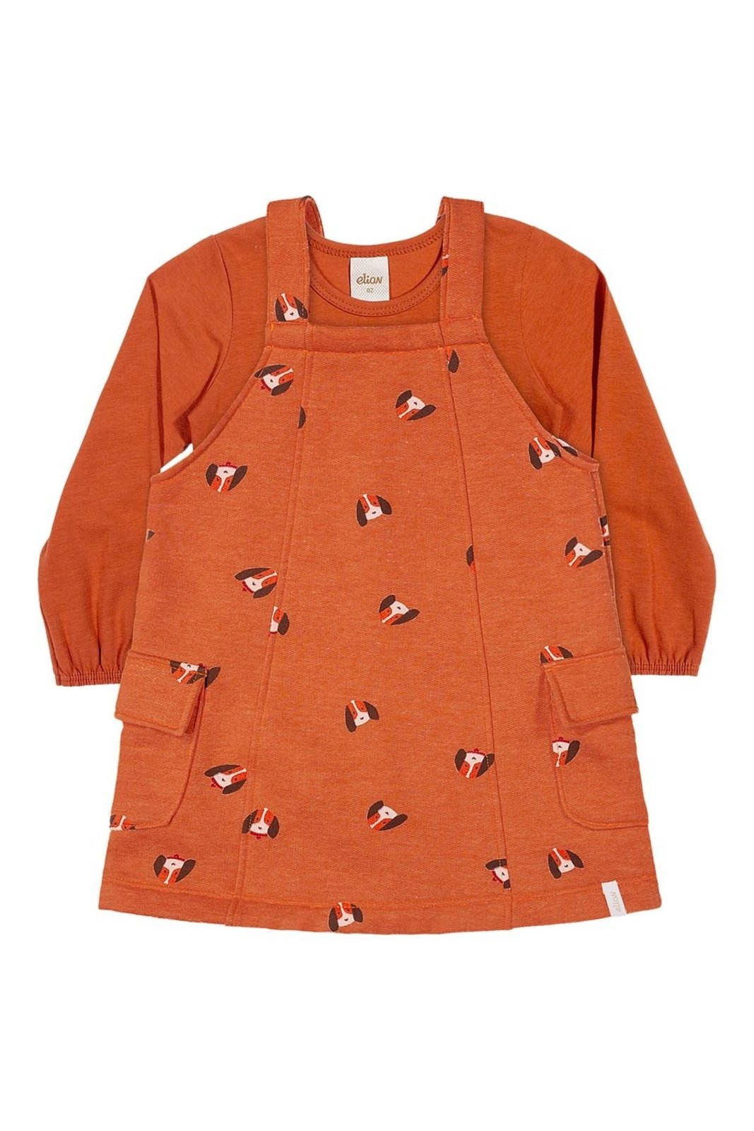 Infantil - Conjunto Cachorrinhos Menina Elian Laranja