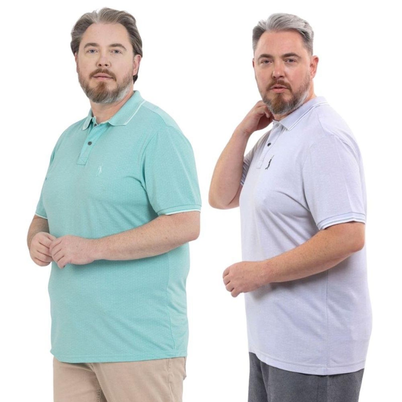 Kit 2 Camisa Polo Masculina Plus Size Piquet Viscose Dry