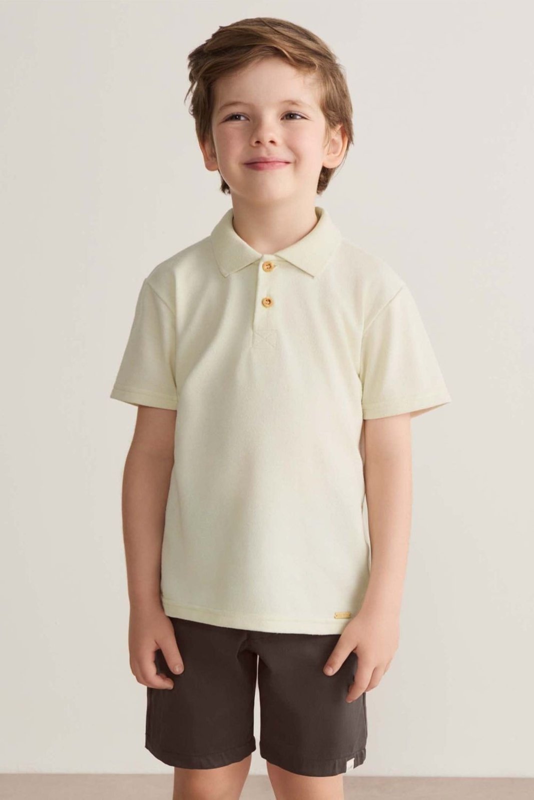Infantil - Bermuda Sarja Menino Bolsos Colorittá Marrom