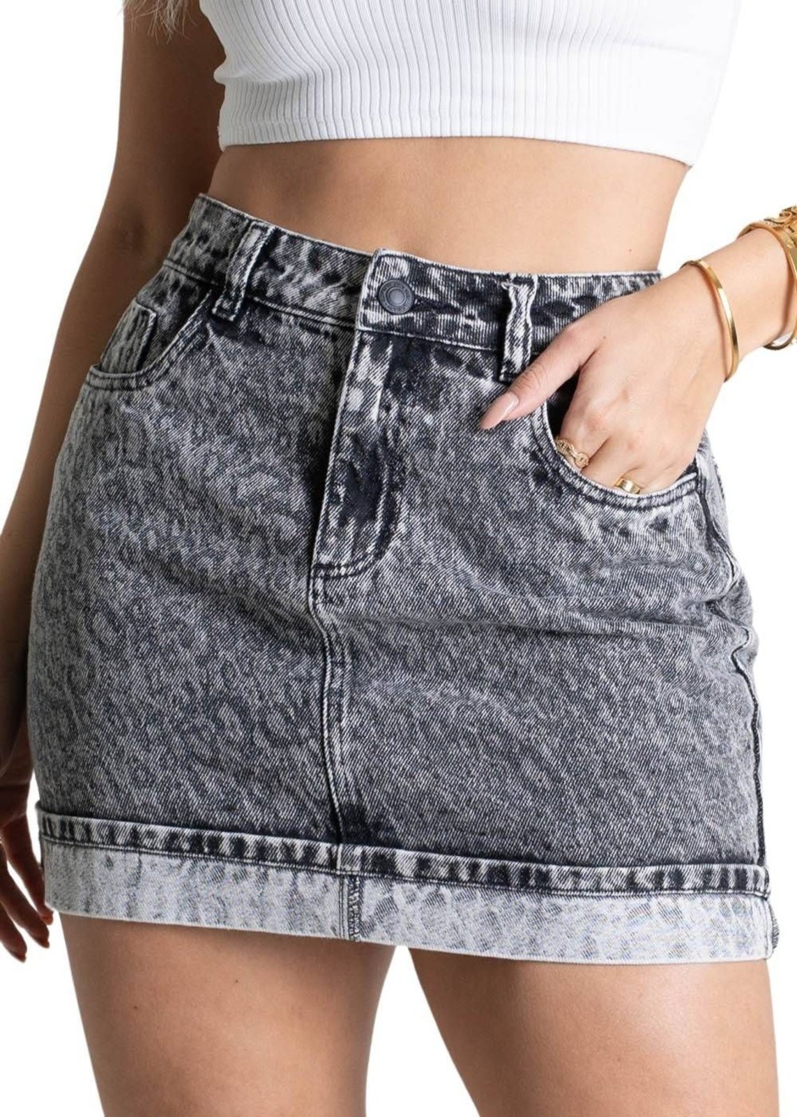 Saia Jeans Sawary – 279492 – Preto – Sawary