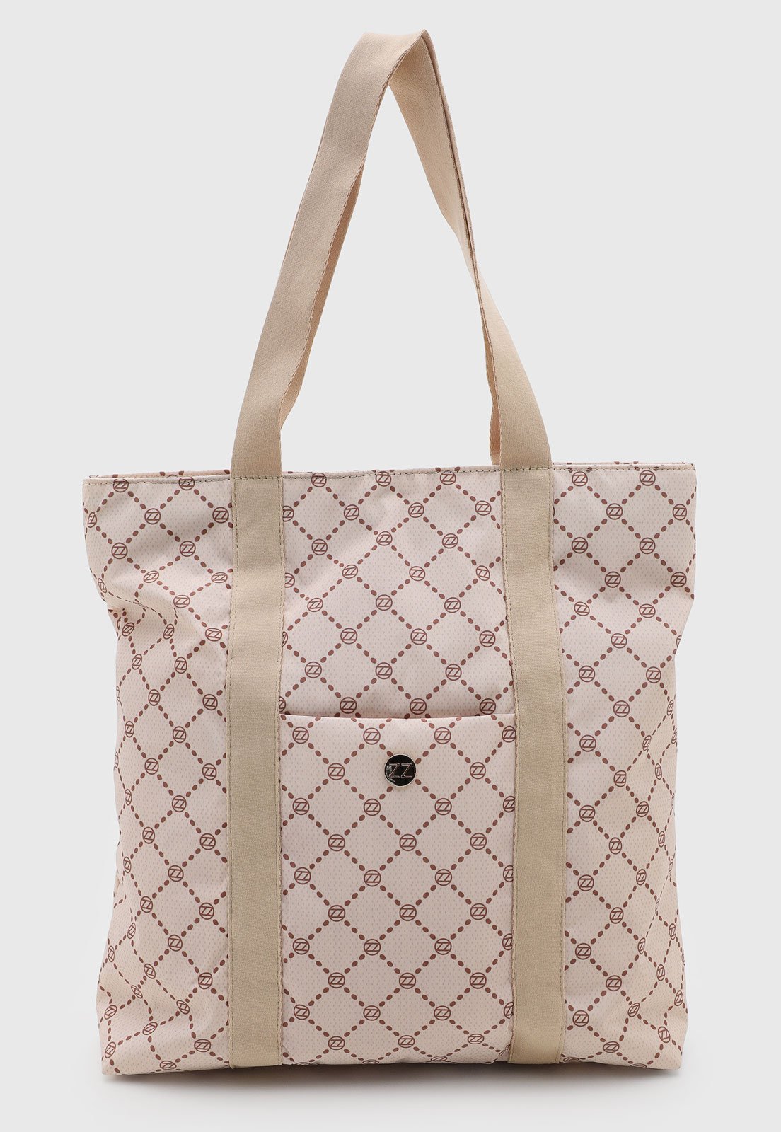Bolsa Feminina Brizza Arezzo Tote Estampada Off-White