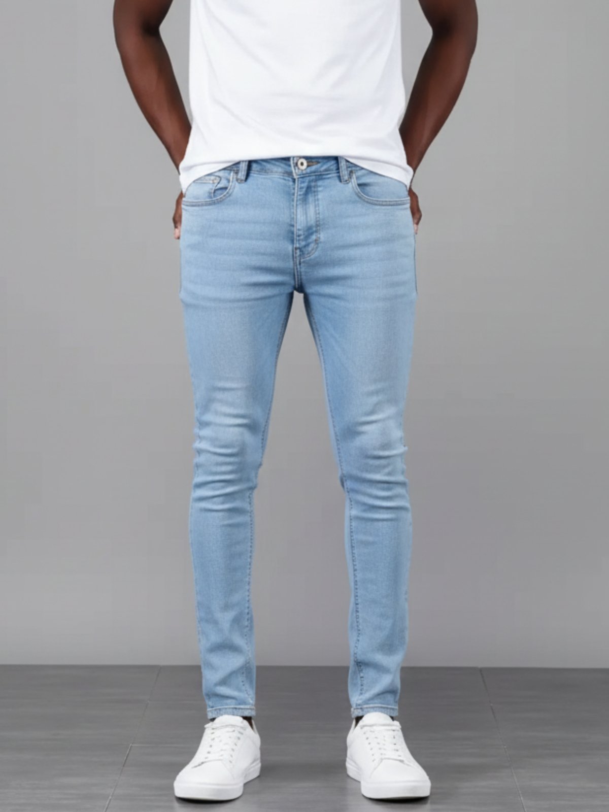 Calça Jeans Masculina 5 Estilos Azul Claro Básica e Confortável
