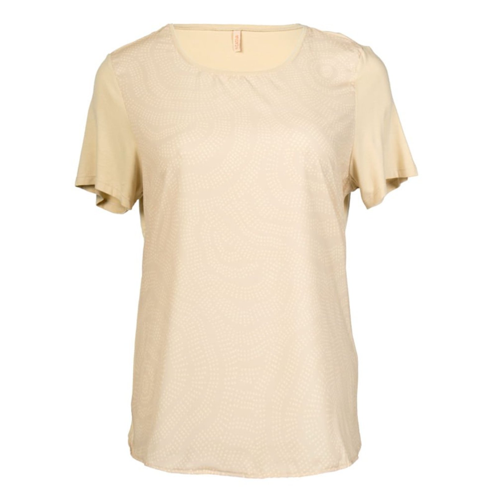 Blusa Feminina Cativa Plus Size Estampada Poá Bege