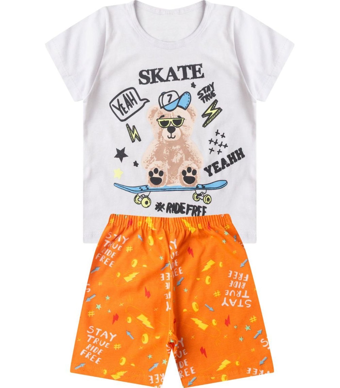 Pijama Masculino Brilha No Escuro Kappes Branco