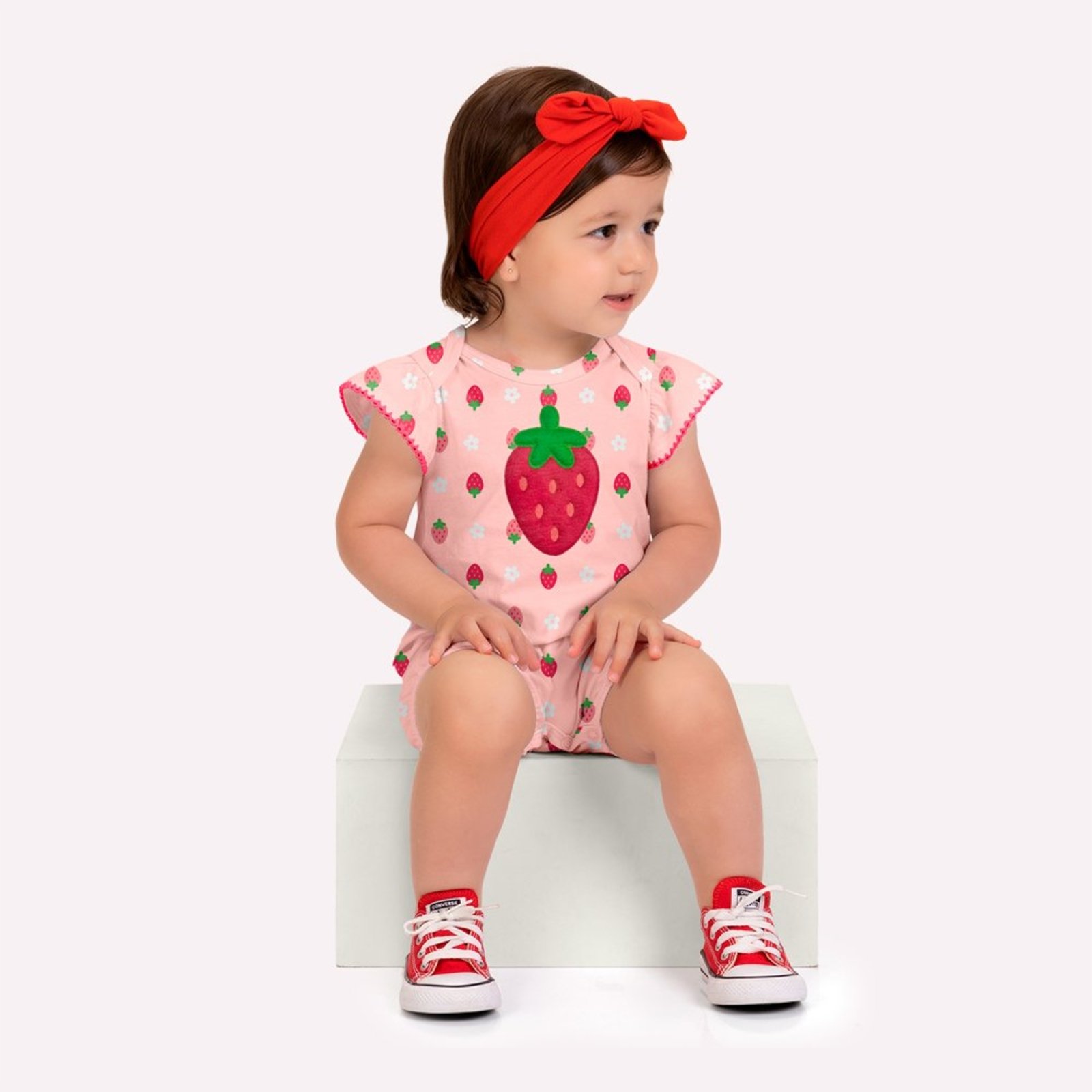 Infantil - Macaquinho Menina Morango Kyly