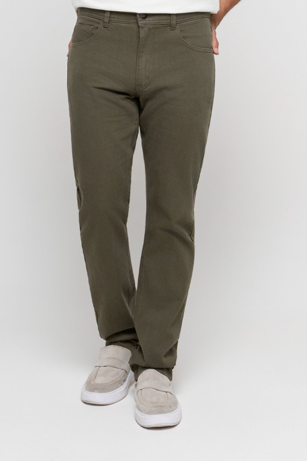 Calça Jeans Roberto Slim Verde Musgo