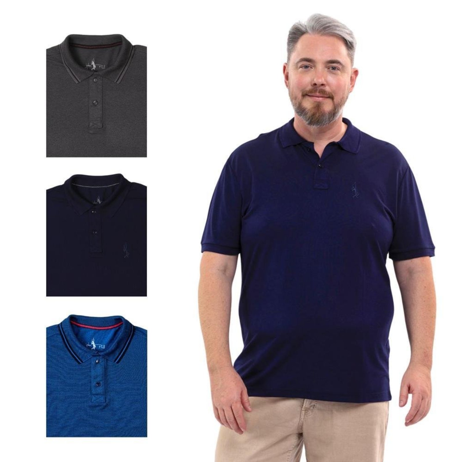 Kit 4 Camisa Polo Plus Masculina Dia a Dia