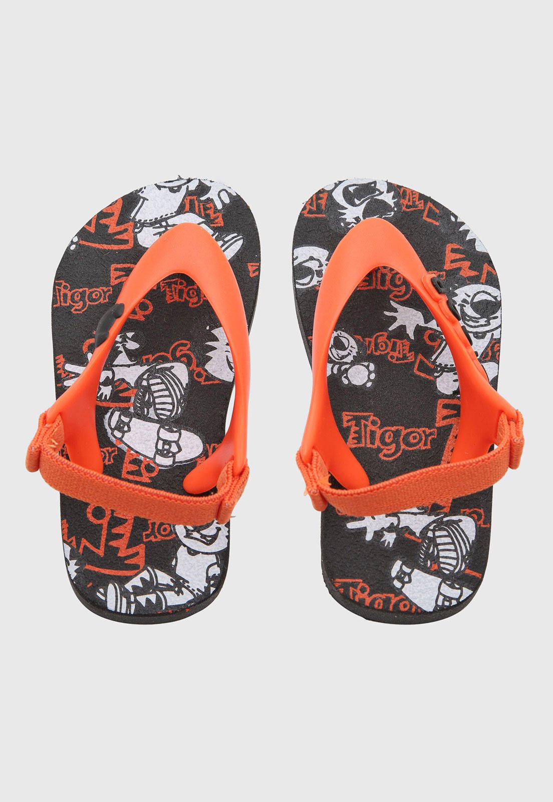 Infantil - Chinelo Tigor T Tigre Estampado Laranja