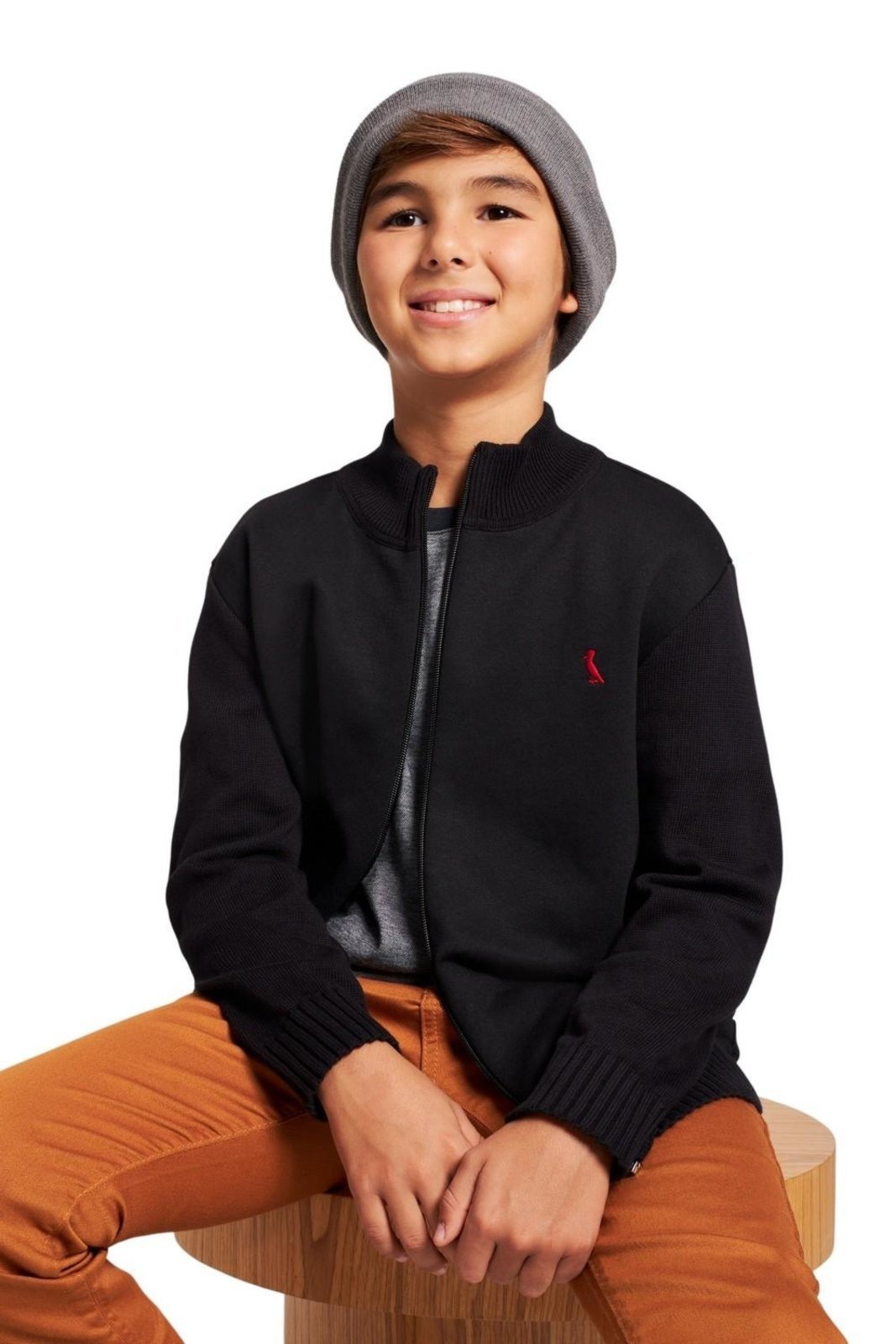 Infantil - Casaco Tricot Sm Moletom Inv20 Reserva Mini Preto