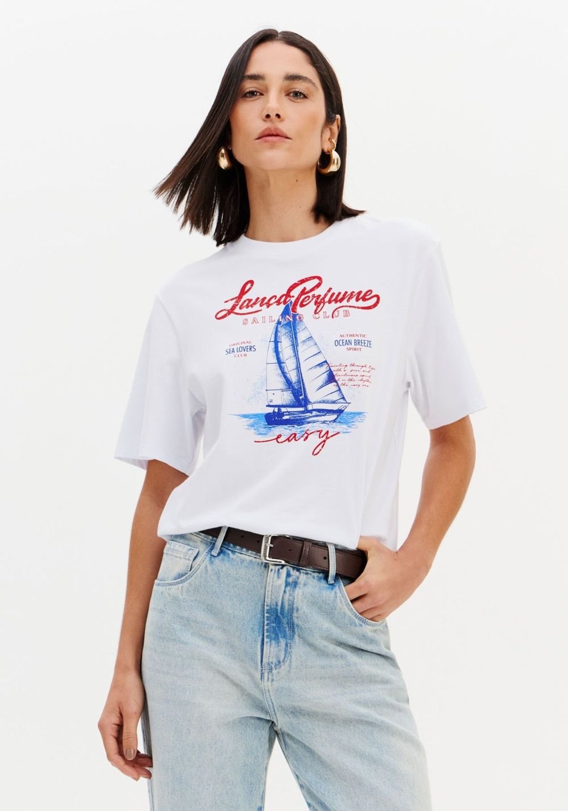 T-shirt Boyfriend Com Manga Curta Sport Easy