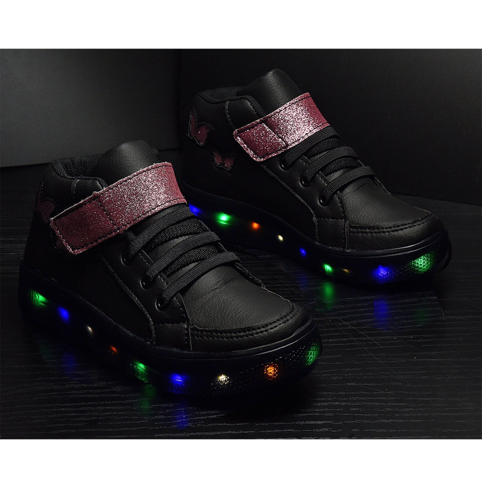 Vista 3 Infantil - Tenis De Led Botinha Borboleta Meninas Brilhante CALCADOS LGHT LIGHT branco CALCADOS LGHT LIGHT branco